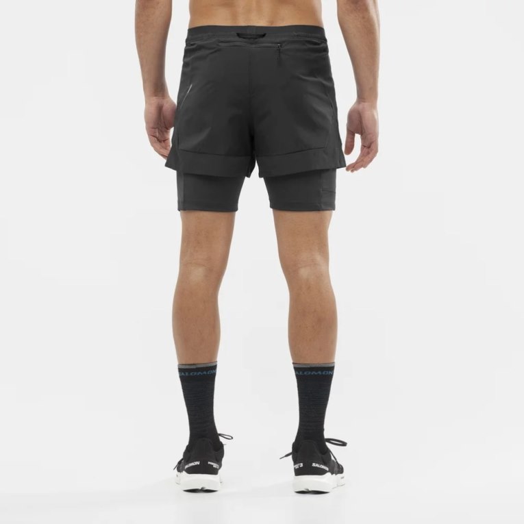 Salomon Cross 2in1 Men's Shorts Black | 079-AYGDNT