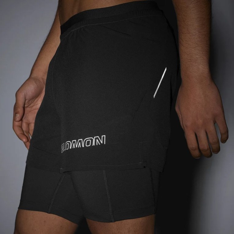 Salomon Cross 2in1 Men's Shorts Black | 079-AYGDNT