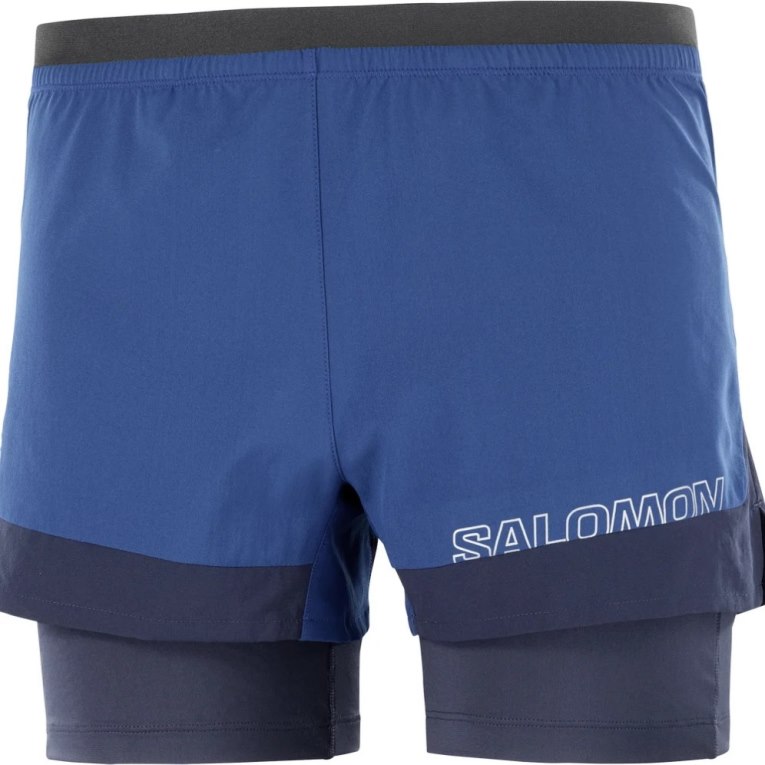 Salomon Cross 2in1 Men's Shorts Blue | 607-ORMGEJ