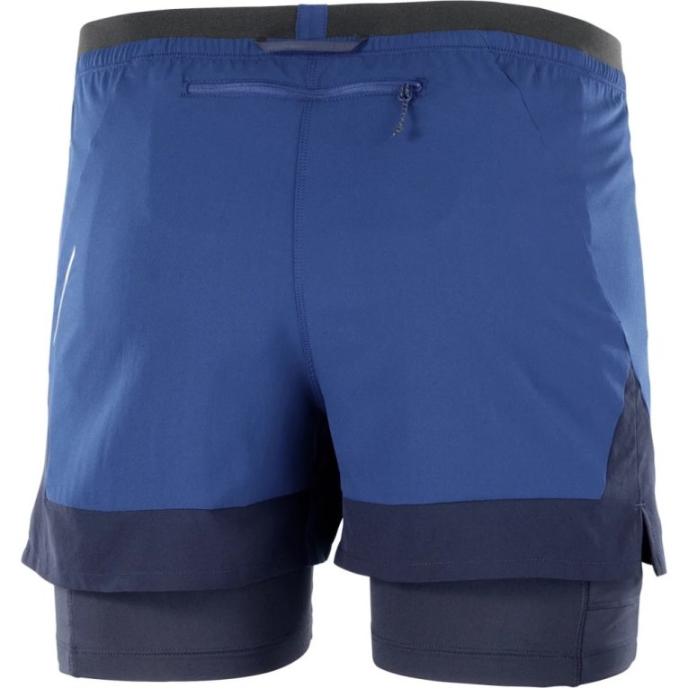 Salomon Cross 2in1 Men's Shorts Blue | 607-ORMGEJ