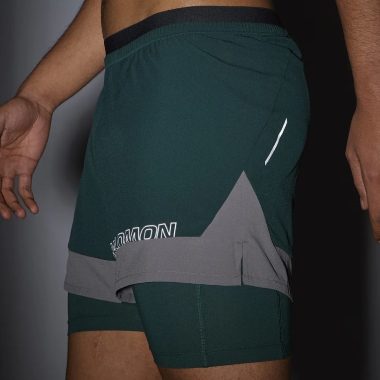 Salomon Cross 2in1 Men's Shorts Green | 635-WQOYJS