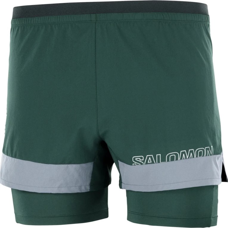 Salomon Cross 2in1 Men's Shorts Green | 635-WQOYJS