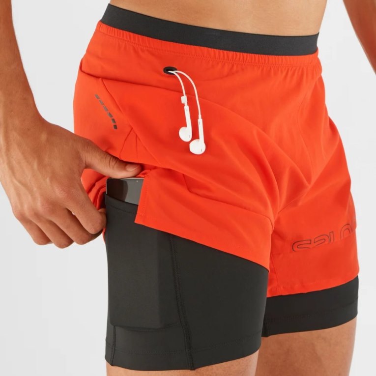 Salomon Cross 2in1 Men's Shorts Orange | 726-GWKBSU