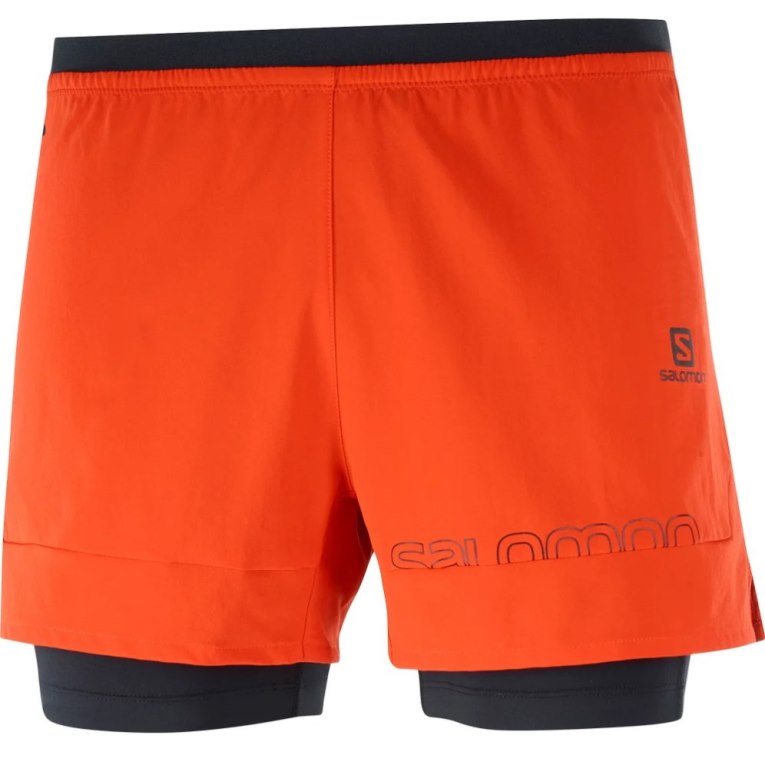 Salomon Cross 2in1 Men's Shorts Orange | 726-GWKBSU