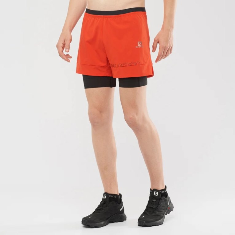 Salomon Cross 2in1 Men\'s Shorts Orange | 726-GWKBSU