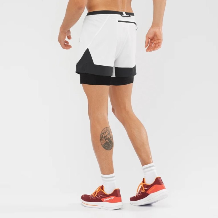 Salomon Cross 2in1 Men's Shorts White | 067-QXNHGP