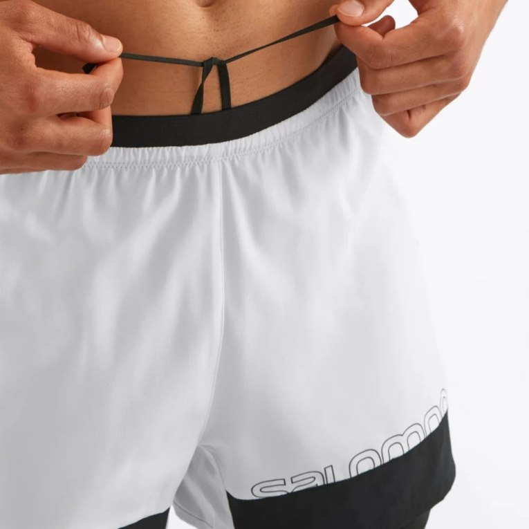 Salomon Cross 2in1 Men's Shorts White | 067-QXNHGP