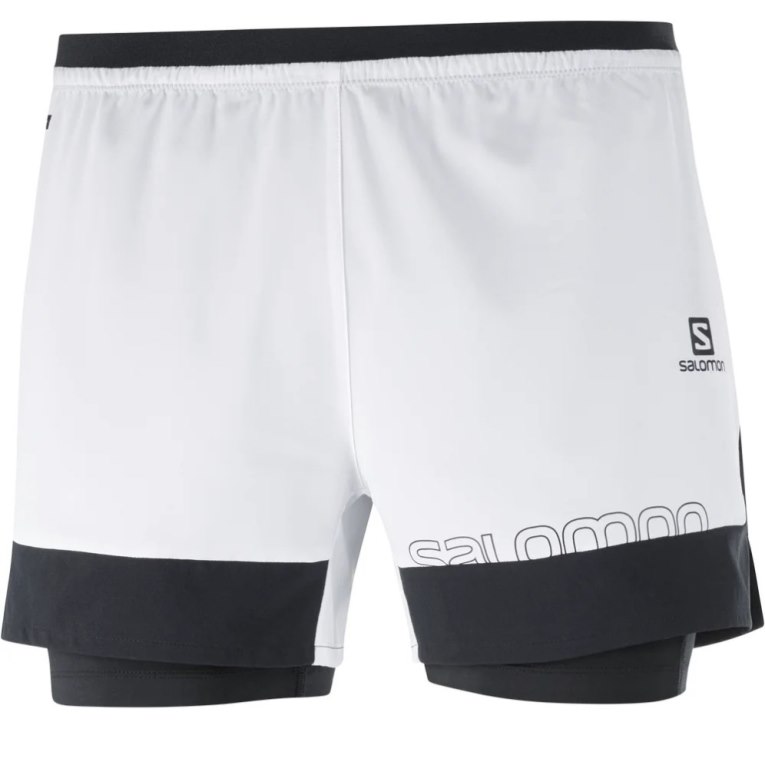 Salomon Cross 2in1 Men's Shorts White | 067-QXNHGP