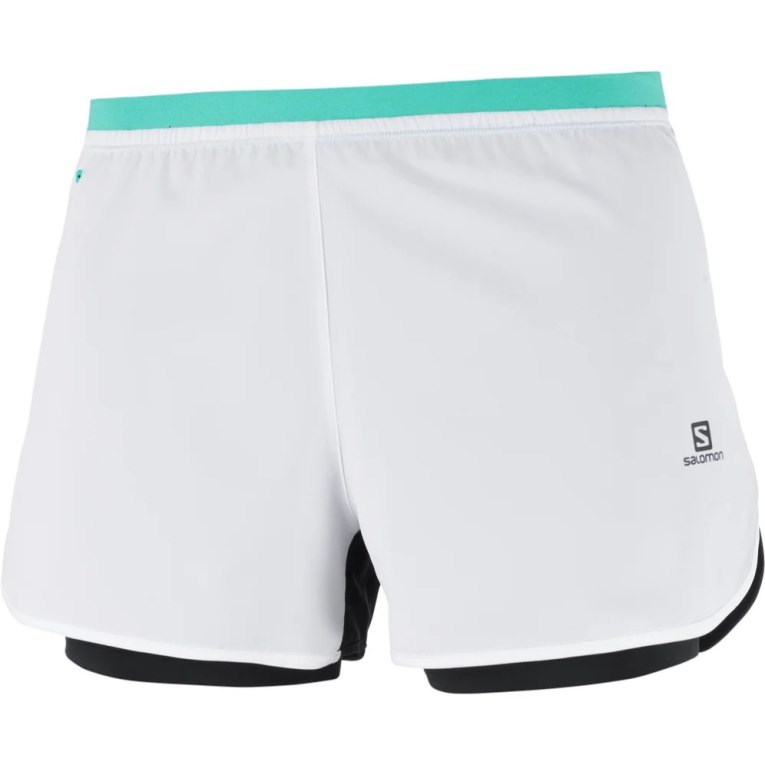 Salomon Cross 2in1 Women's Running Shorts White | 389-PJKTIQ