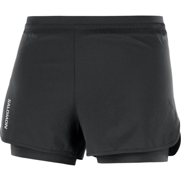 Salomon Cross 2in1 Women's Running Shorts Black | 591-KNTSID