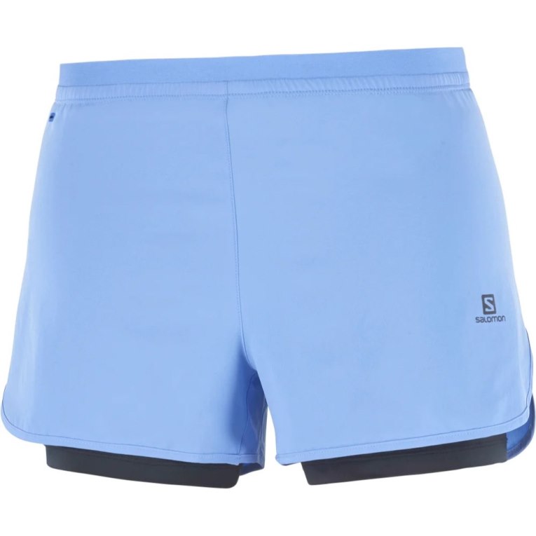 Salomon Cross 2in1 Women's Running Shorts Light Blue | 792-BZGELU