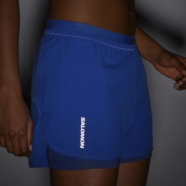 Salomon Cross 2in1 Women's Running Shorts Blue | 932-DPKRHN