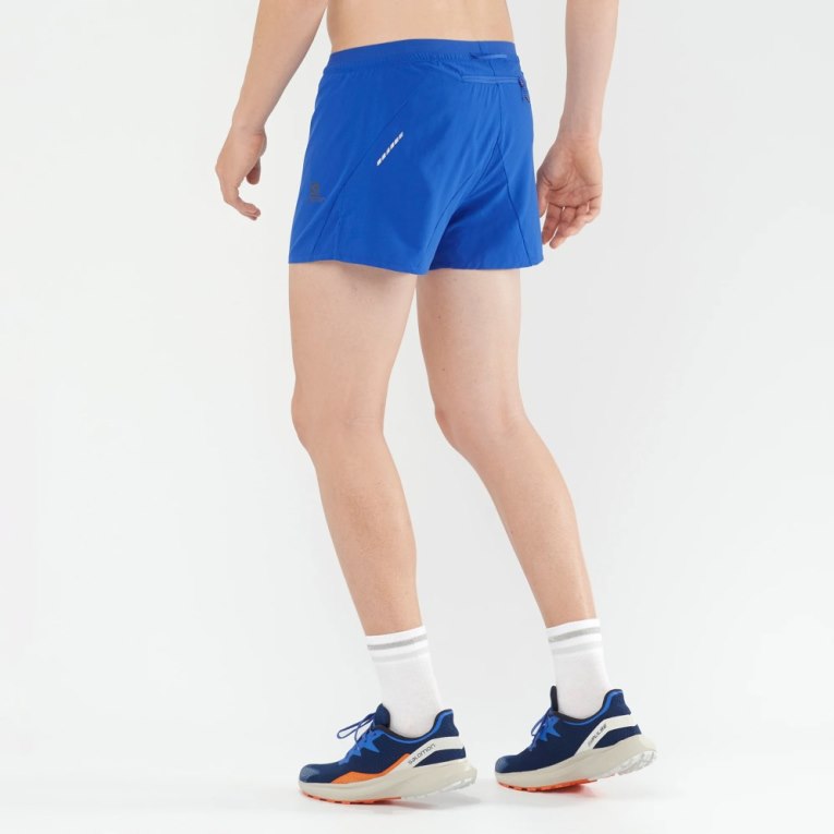 Salomon Cross 3'' Men's Shorts Blue | 912-KBSIDC