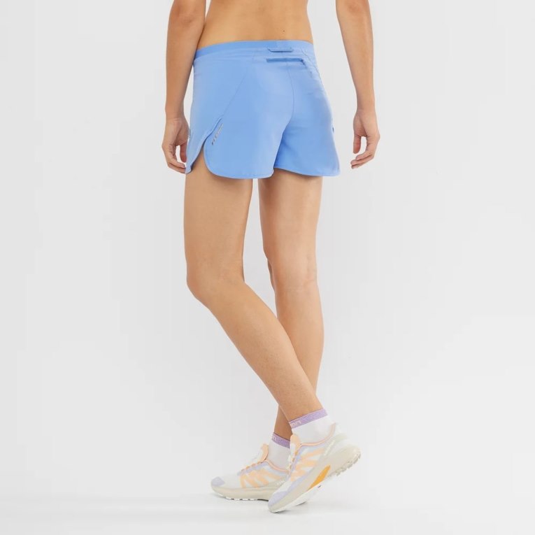 Salomon Cross 3'' Women's Running Shorts Light Blue | 381-NJTAHK