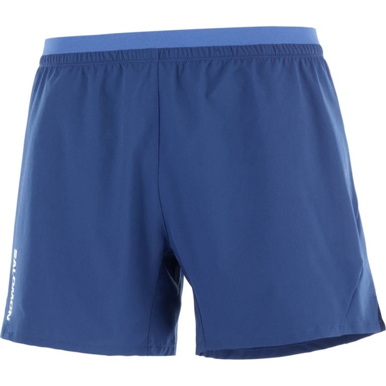 Salomon Cross 5'' Men's Shorts Blue | 930-BMHREL