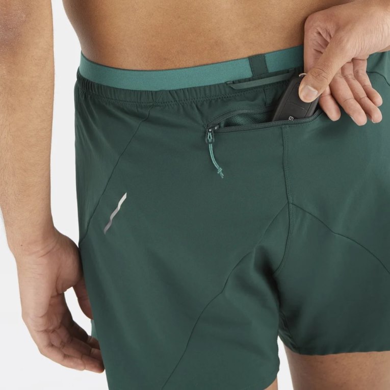 Salomon Cross 5'' Men's Shorts Green | 016-QBWPIC