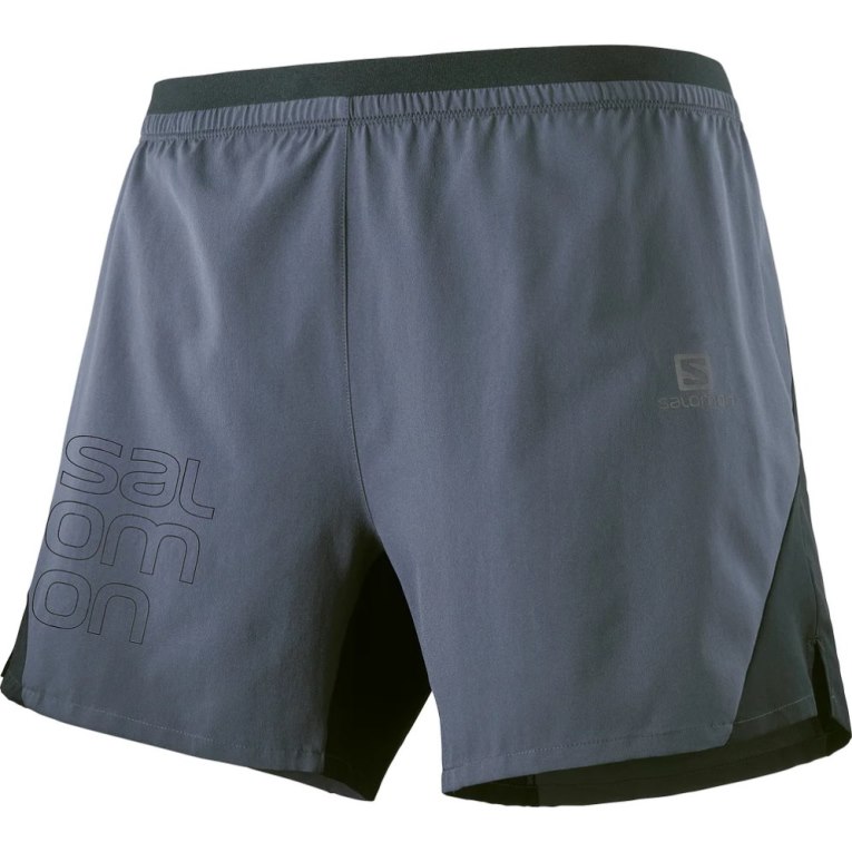 Salomon Cross 5'' Men's Shorts Navy / Black | 672-PLXSUA