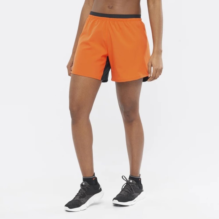 Salomon Cross 5\'\' Women\'s Running Shorts Orange | 069-BVYZRX