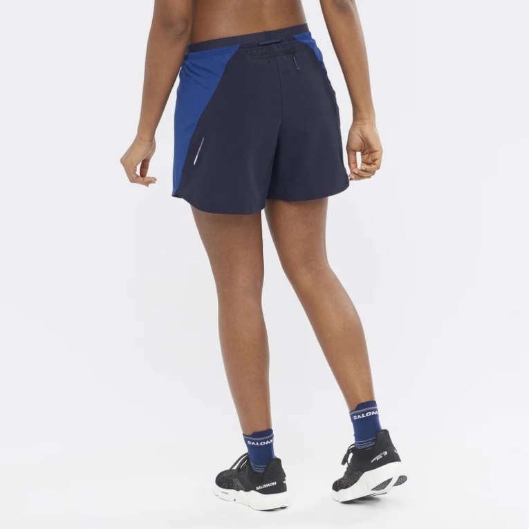 Salomon Cross 5'' Women's Running Shorts Blue | 571-BELCTJ