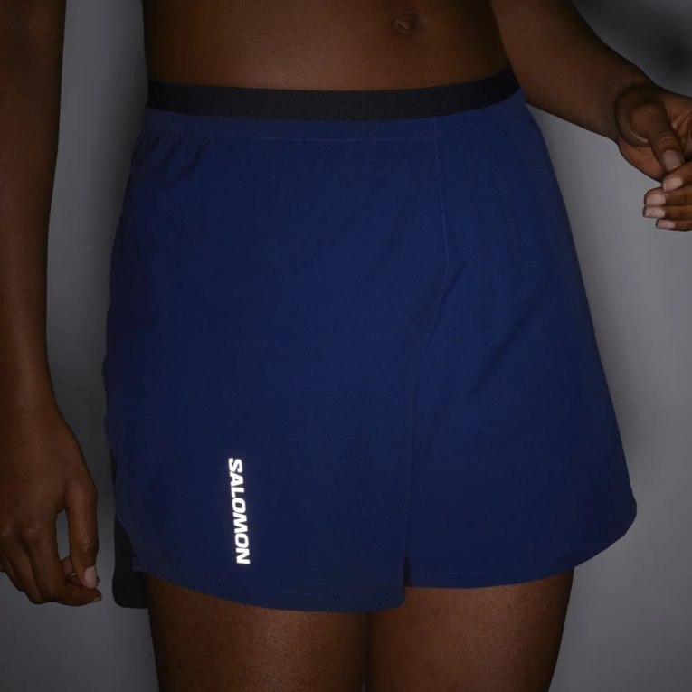 Salomon Cross 5'' Women's Running Shorts Blue | 571-BELCTJ