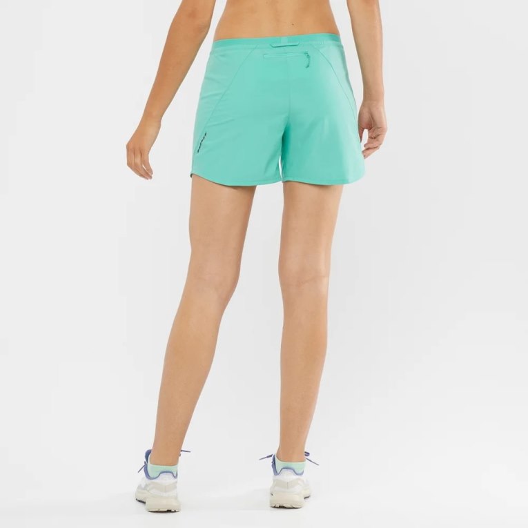 Salomon Cross 5'' Women's Running Shorts Turquoise | 583-FZCNRG