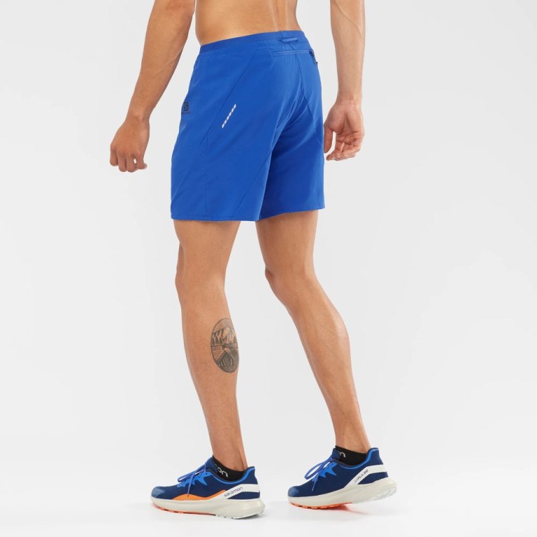 Salomon Cross 7'' Men's Shorts Blue | 847-UWVDER