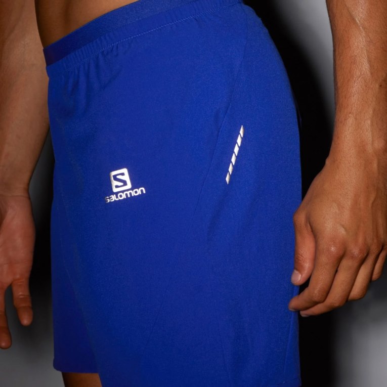 Salomon Cross 7'' Men's Shorts Blue | 847-UWVDER