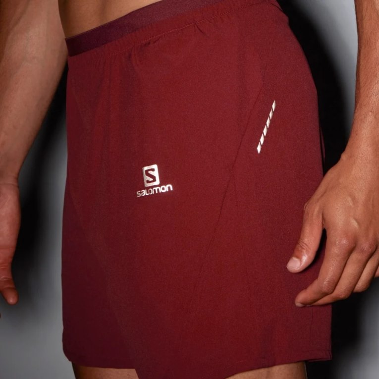 Salomon Cross 7'' Men's Shorts Red | 765-TEVZPW