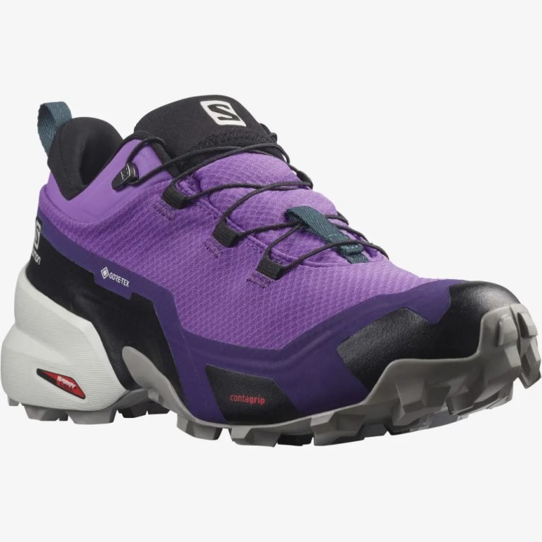 Salomon Cross Hike GTX Women's Hiking Shoes Purple / Black | 285-IHMVXJ