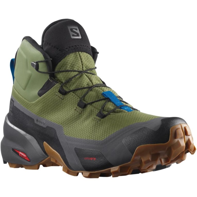 Salomon Cross Hike Mid GTX Men's Hiking Boots Olive | 174-PBSQOG