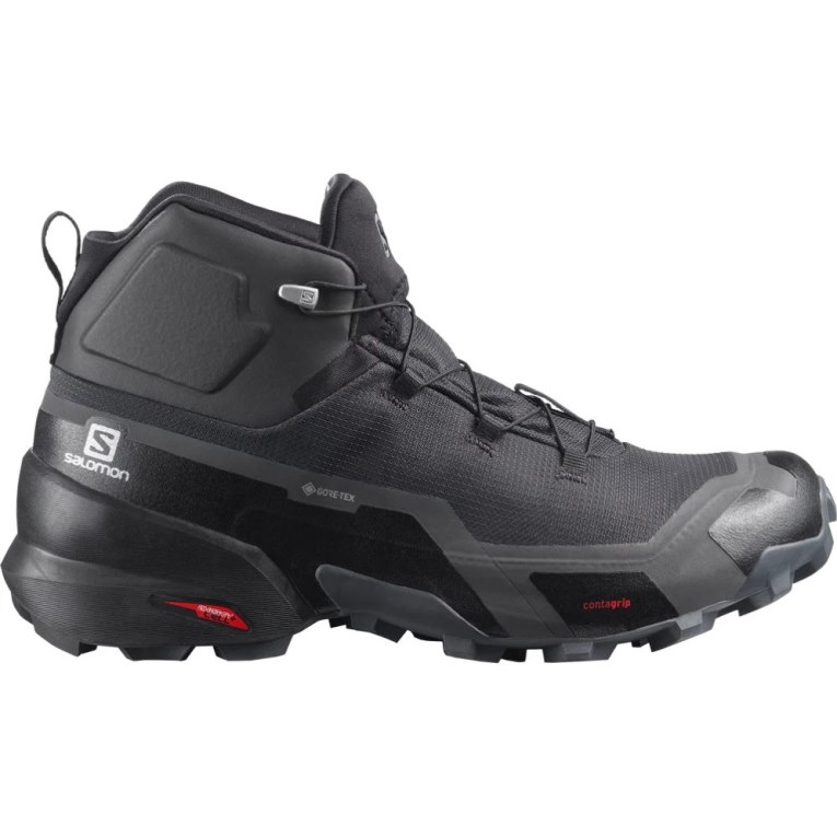 Salomon Cross Hike Mid GTX Men\'s Hiking Boots Black | 673-COMNGP