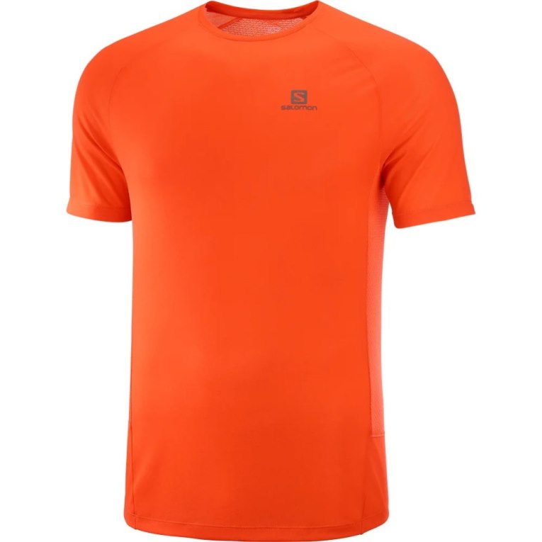 Salomon Cross Rebel Short Sleeve Men's T-Shirts Orange | 346-LEFAKI