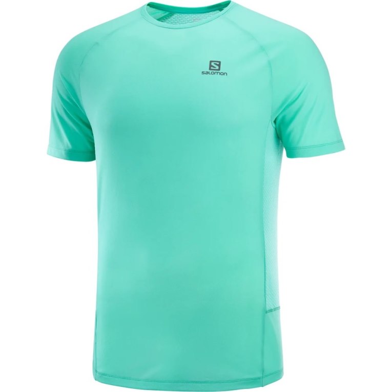 Salomon Cross Rebel Short Sleeve Men's T-Shirts Turquoise | 470-CDMAQB