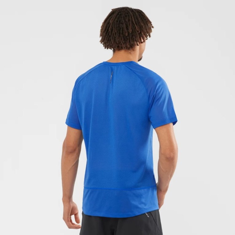 Salomon Cross Rebel Short Sleeve Men's T-Shirts Blue | 943-VTWRKS