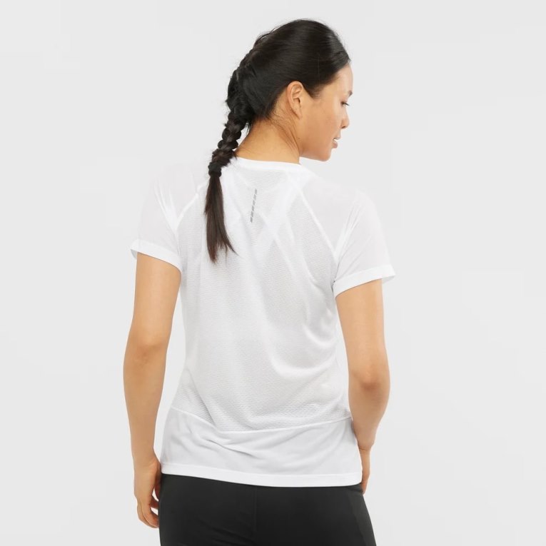 Salomon Cross Rebel Short Sleeve Women's T-Shirts White | 742-RZOXHF