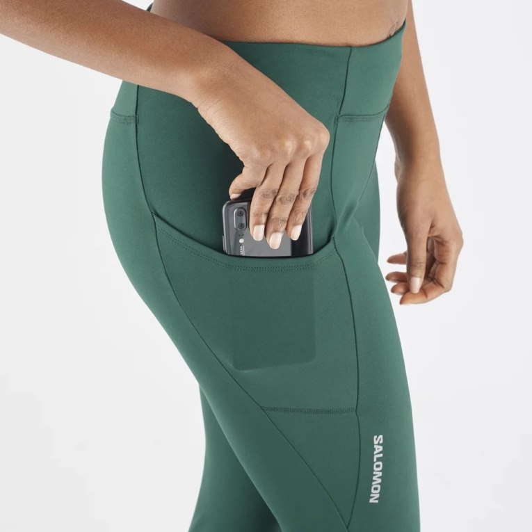 Salomon Cross Run 25'' Women's Running Tights Green | 274-ZGRXYL