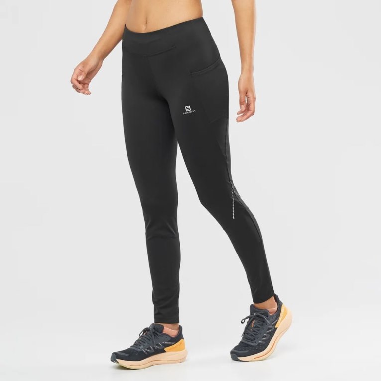 Salomon Cross Run 28\'\' Women\'s Running Tights Black | 057-XPDZLJ