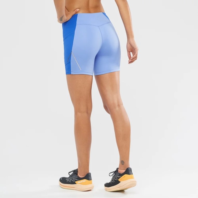 Salomon Cross Run 5'' Short Women's Running Tights Blue | 483-OFHBRI