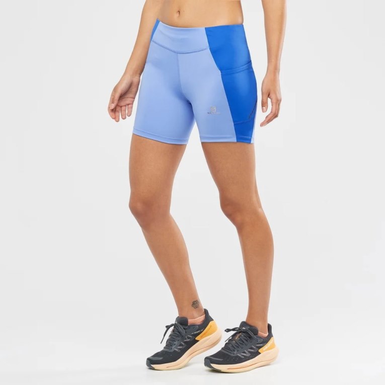 Salomon Cross Run 5\'\' Short Women\'s Running Tights Blue | 483-OFHBRI