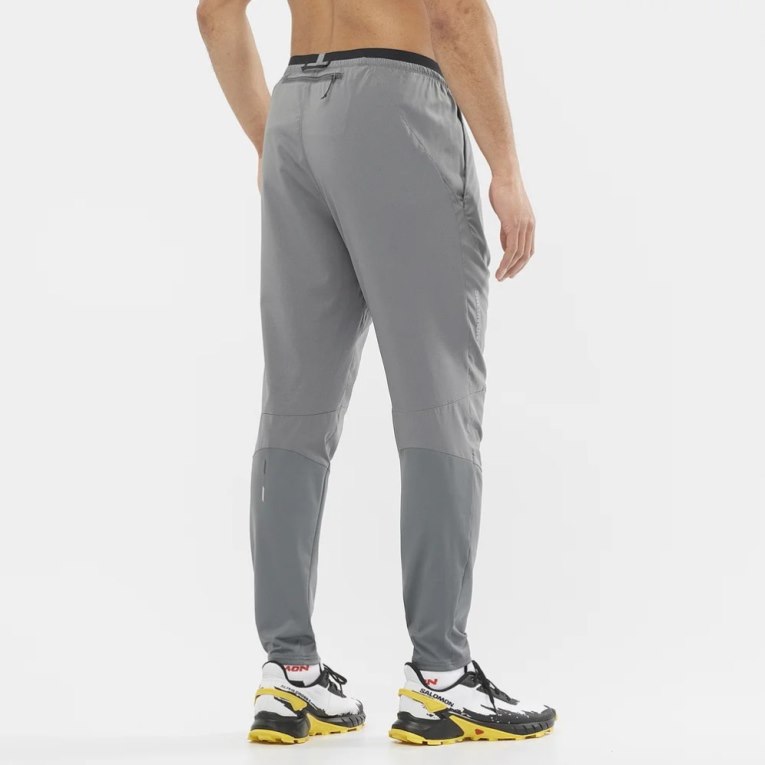 Salomon Cross Run Men's Sport Pants Grey | 032-JILEPR