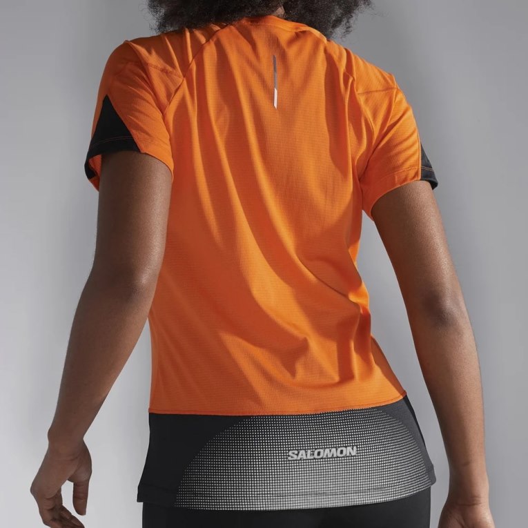 Salomon Cross Run Short Sleeve Women's T-Shirts Orange | 051-KTXIPQ