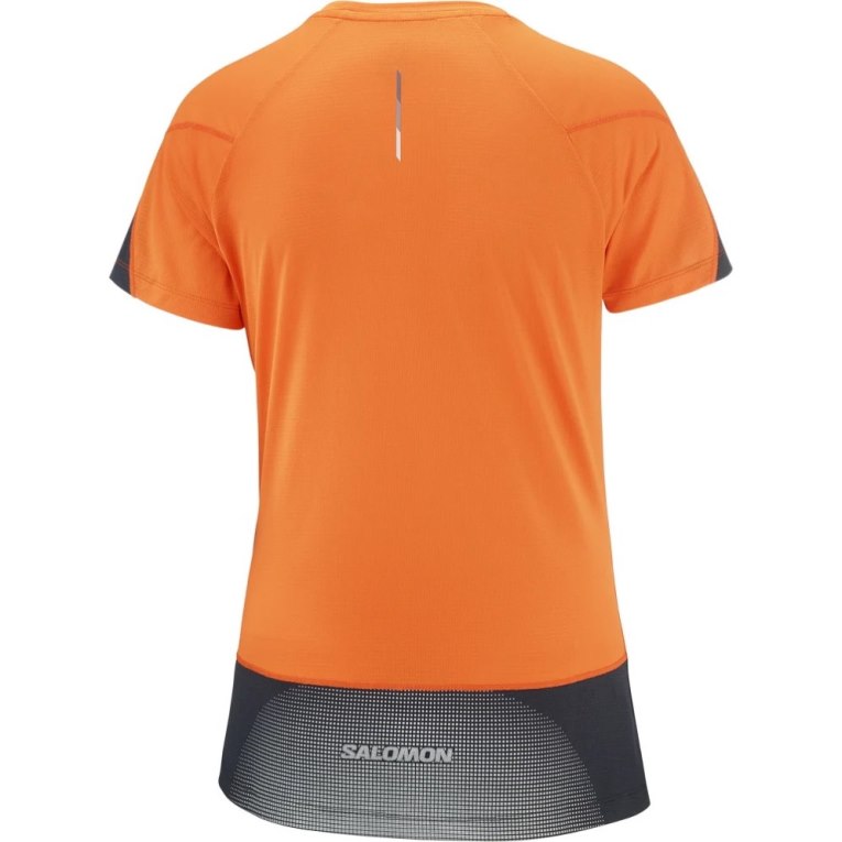 Salomon Cross Run Short Sleeve Women's T-Shirts Orange | 051-KTXIPQ