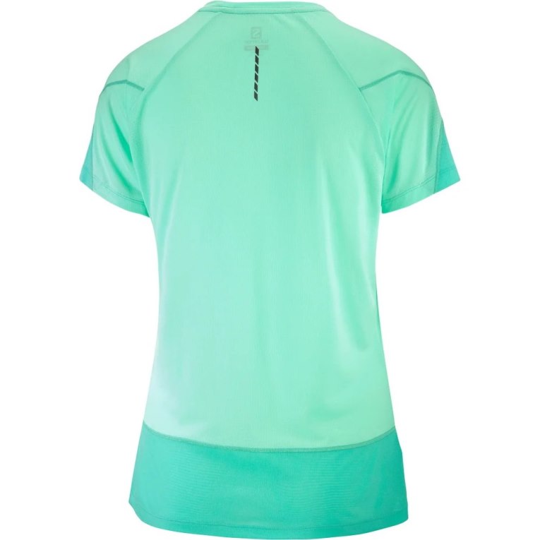 Salomon Cross Run Short Sleeve Women's T-Shirts Turquoise | 540-GUIBQX