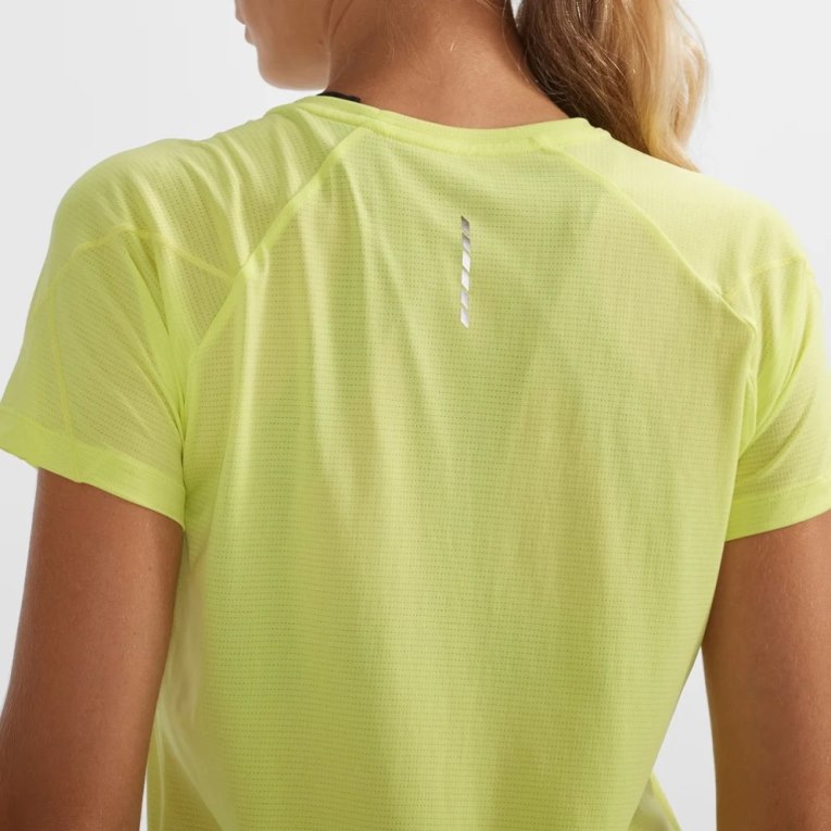 Salomon Cross Run Short Sleeve Women's T-Shirts Lemon | 862-DTCQVX