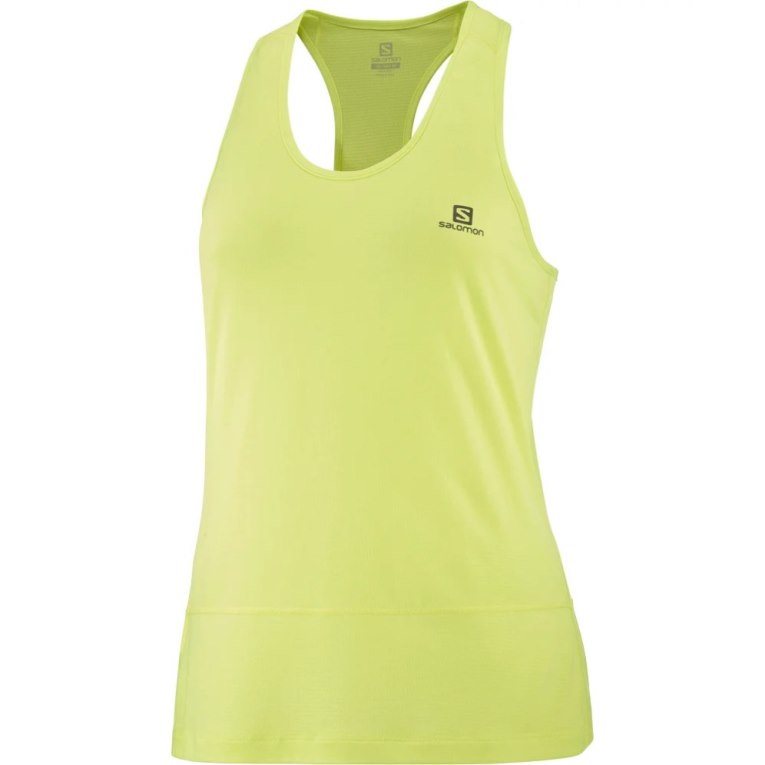 Salomon Cross Run Women's Tanks Lemon | 639-FDVBGO