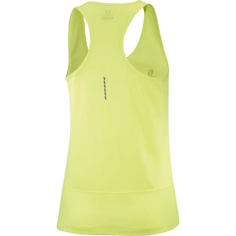 Salomon Cross Run Women's Tanks Lemon | 639-FDVBGO