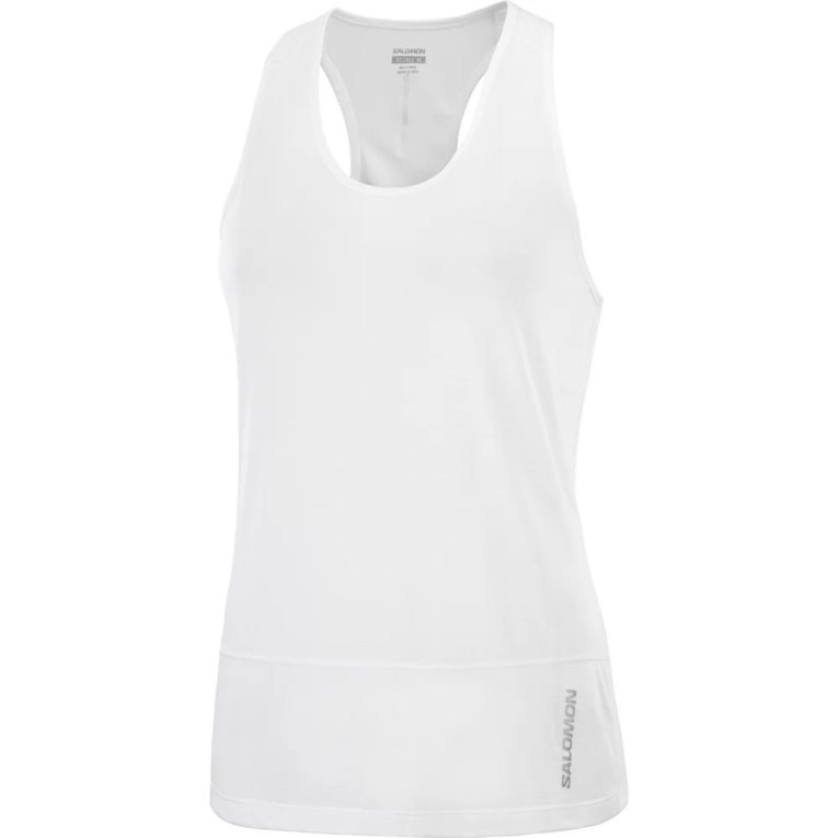 Salomon Cross Run Women's Tanks White | 210-YDMXCI