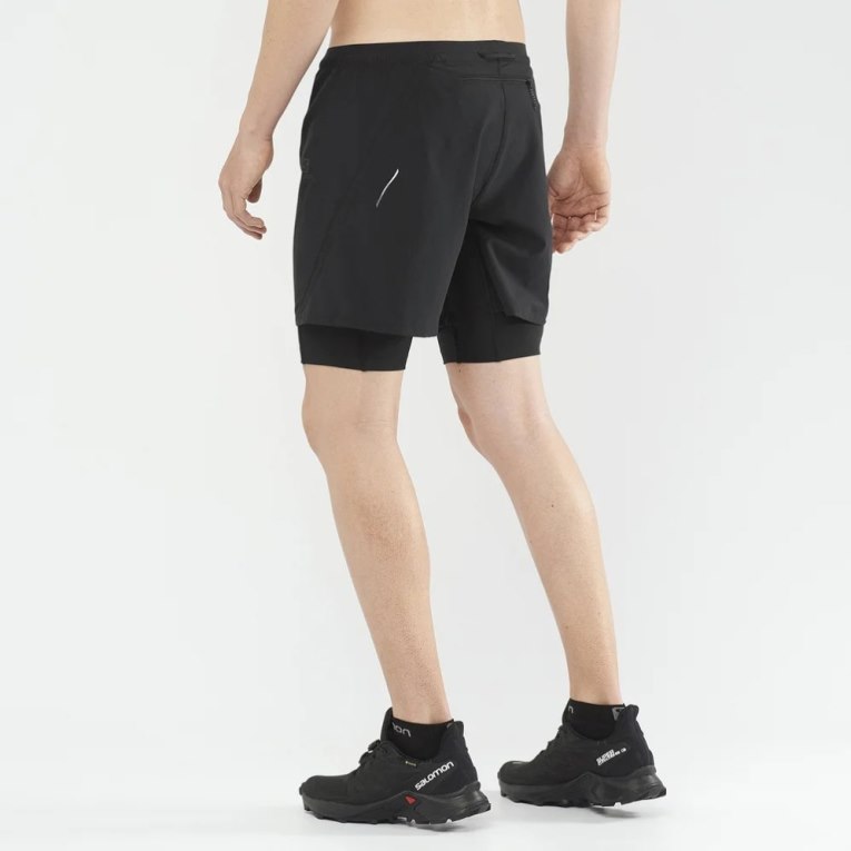 Salomon Cross Twinskin Men's Shorts Black | 205-FVMKUL