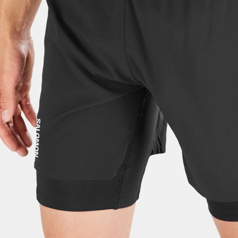 Salomon Cross Twinskin Men's Shorts Black | 205-FVMKUL