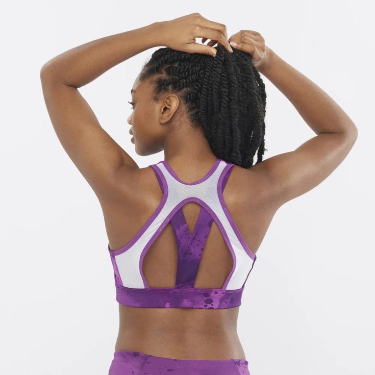 Salomon Cross Women's Run Bras Purple | 410-WPSDUV